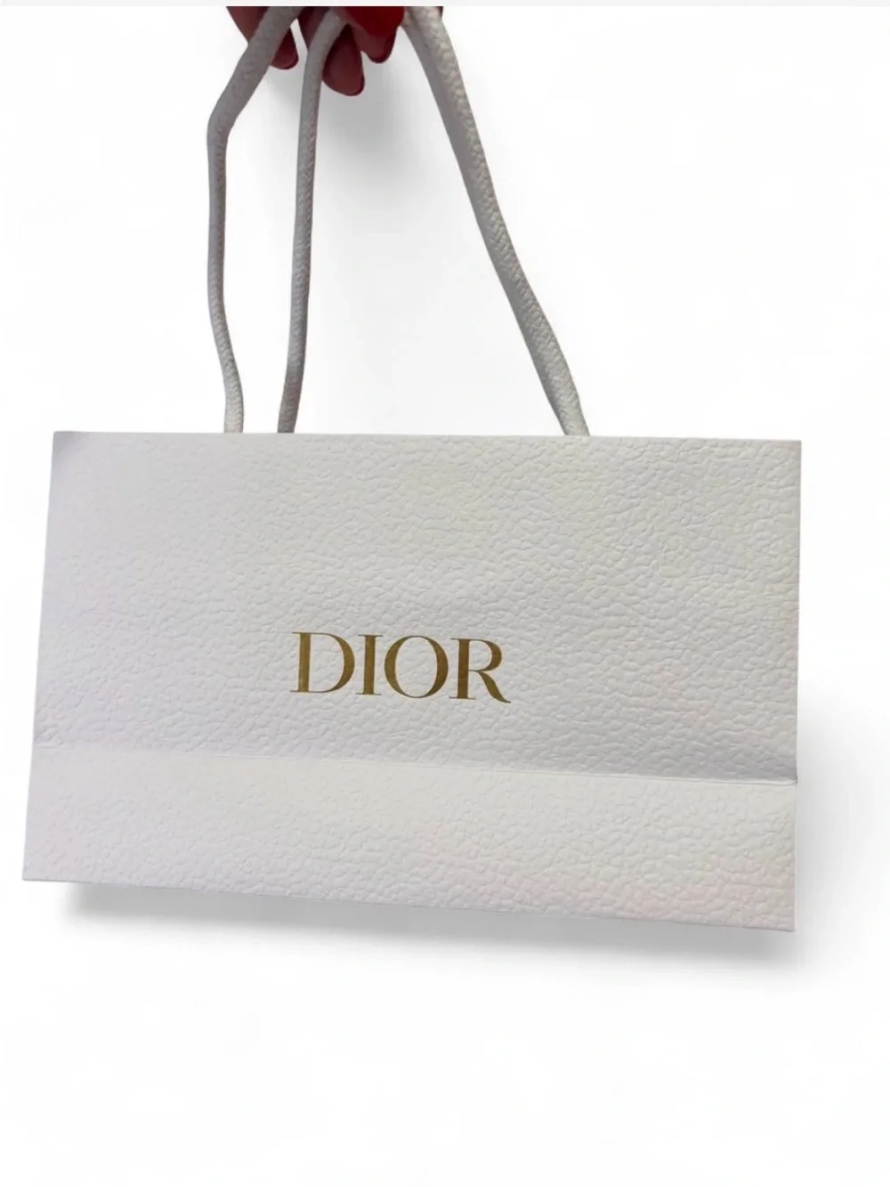 Dior White Gift Paper Bag Gold DIOR Logo